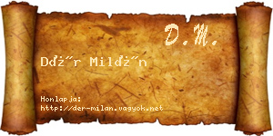 Dér Milán névjegykártya